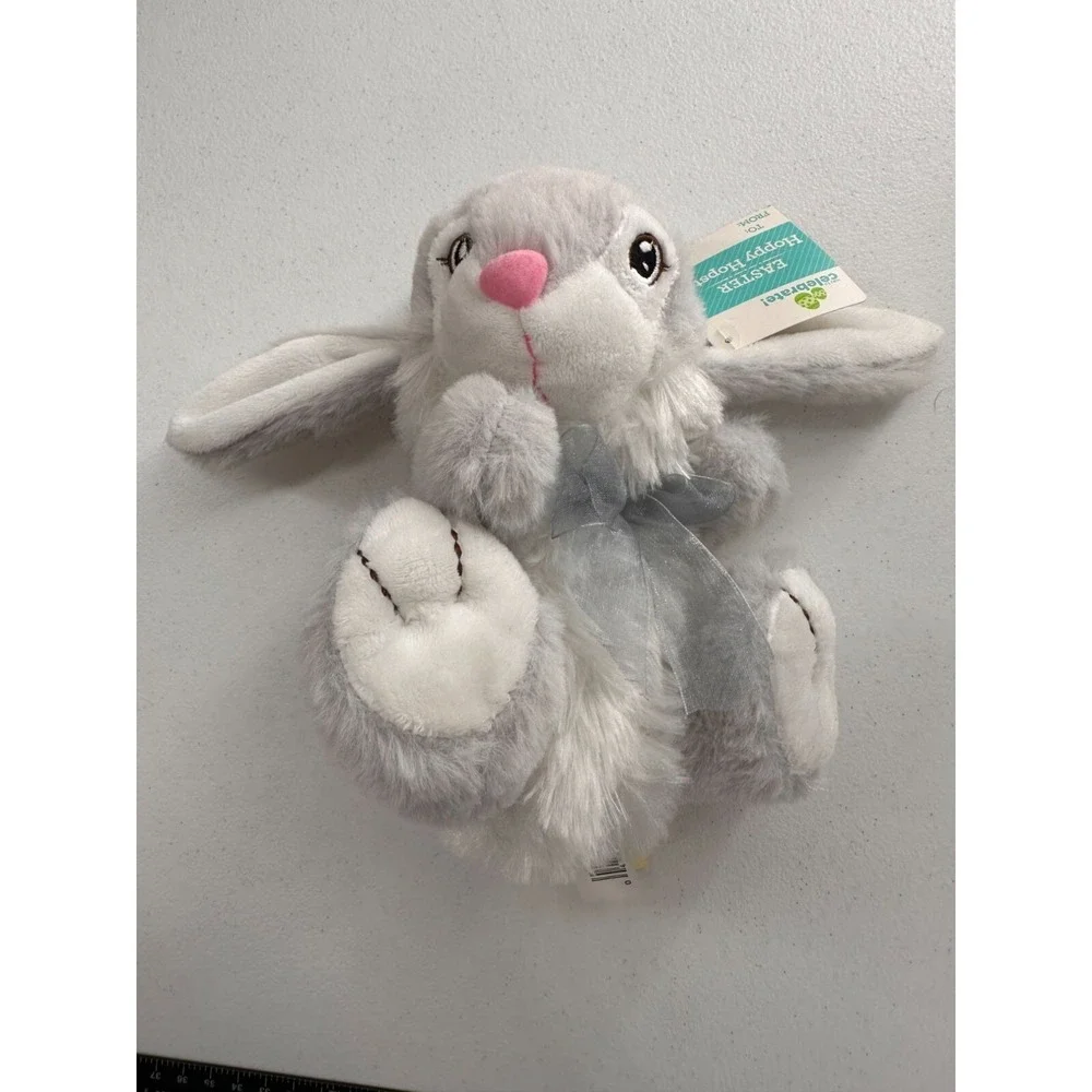 Walmart Dandee Bunny Way To Celebrate Easter Hoppy Hopster Plush Toy‎ Gray 8